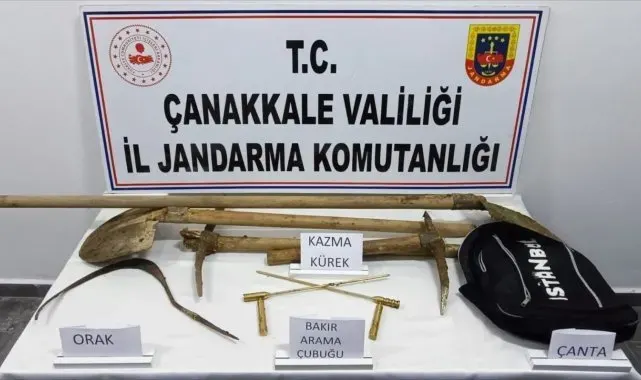 Çanakkale'de kaçak kazı yapan 7 kişi suçüstü yakalandı