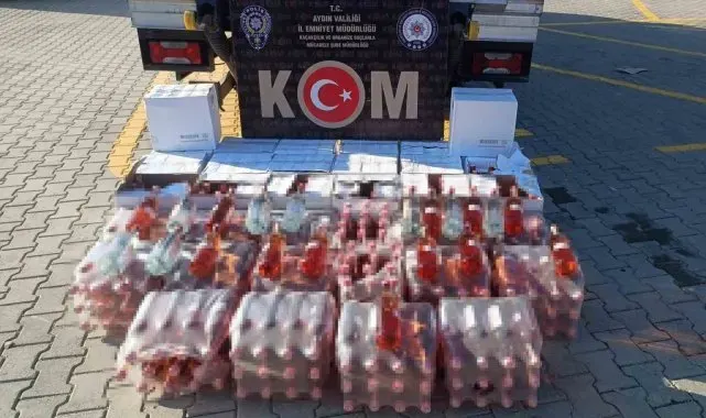 Aydın'da sahte içki sevkiyatına KOM darbesi: 444 litre sahte alkollü içki ele geçirildi