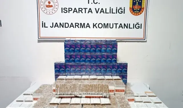 Yalvaç'ta 14 bin 80 adet kaçak makaron ele geçirildi