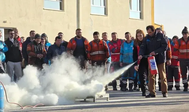 Kocasinan'da gerçeğini aratmayan yangın tatbikatı