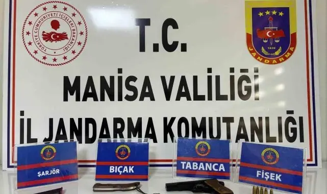 Manisa'da şüpheliden el yapımı tabanca çıktı