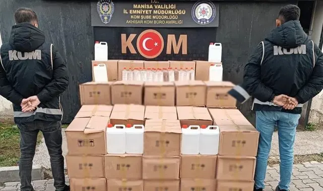 Manisa'nın 8 ilçesinde eş zamanlı kaçak alkol operasyonu