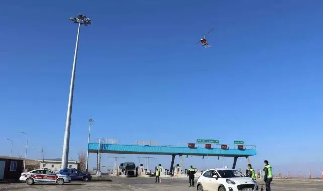 Kırşehir trafiği havadan denetlendi
