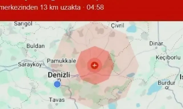 Denizli'de 3.9 şiddetinde deprem meydana geldi