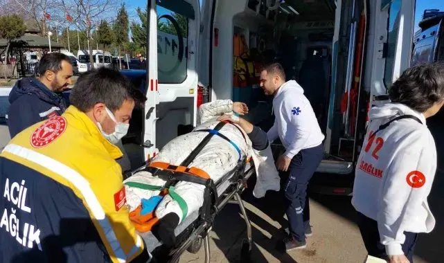 Limanda vinç bakımı yaparken düşen işçi hastanelik oldu