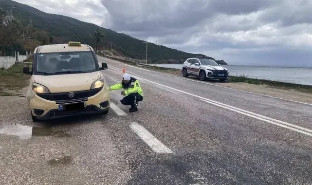 Jandarma'dan kış lastiği denetimi; 50 araca ceza