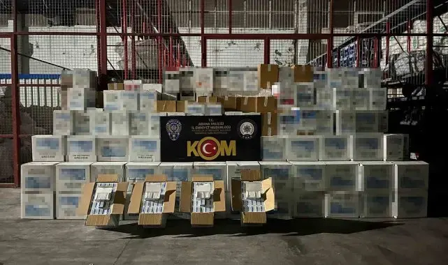 Adana'da 12 milyon kaçak makaron ve 567 litre kaçak alkol ele geçirildi