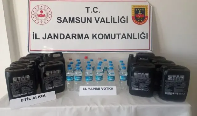 Samsun'da kaçak alkol ürünleri ele geçirildi
