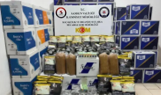 Samsun'da 1 milyon 290 bin adet kaçak makaron ele geçirildi