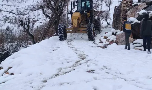Batman'da kar yağışı nedeniyle ulaşıma kapanan köy yolları ulaşıma açıldı