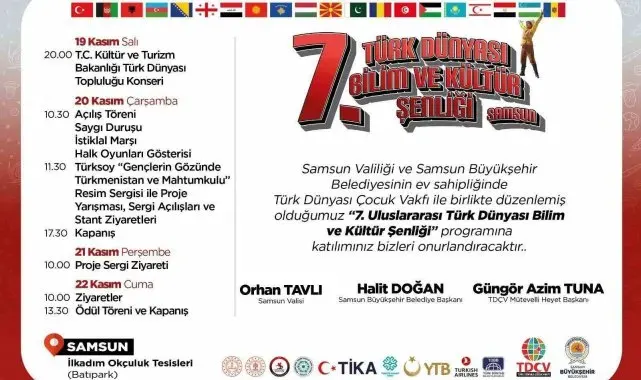 "7. Uluslararası Türk Dünyası Bilim ve Kültür Şenliği" Samsun'da