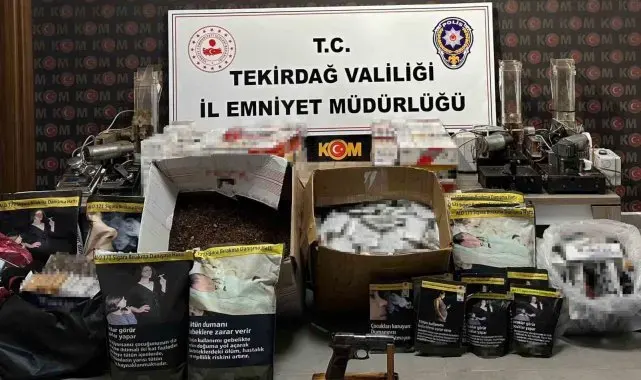 Tekirdağ'da KOM Başkanlığı koordinesinde büyük tütün kaçakçılığı operasyonu