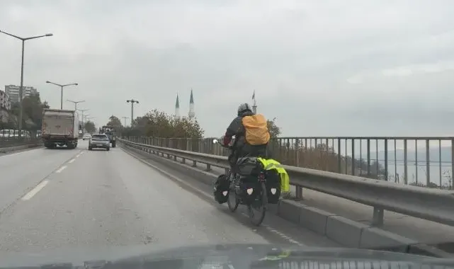 Berlin'den pedal çeviren genç Bursa'da mola verdi