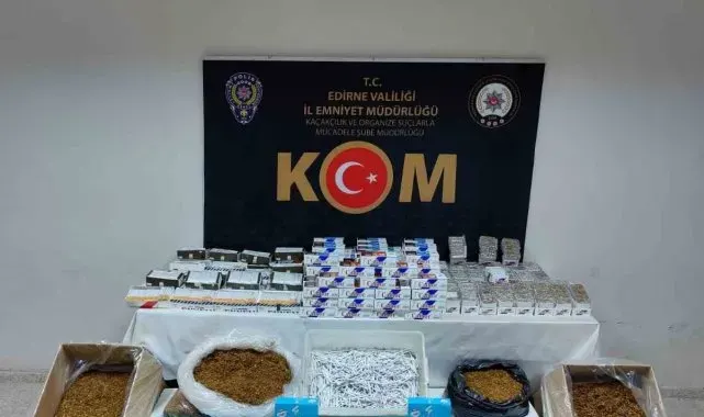 Keşan'da kıyılmış tütün ile doldurulmuş 29 bin 60 adet makaron ele geçirdi