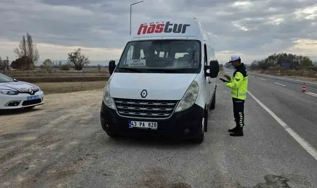 Kütahya'da yük ve yolcu taşımacılığına yönelik denetimler yapıldı
