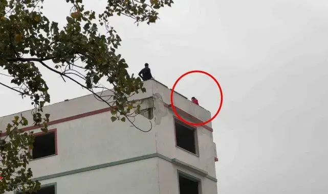 Samsun'da inşaatın 7. katına çıkan bir kadın intihara kalkıştı