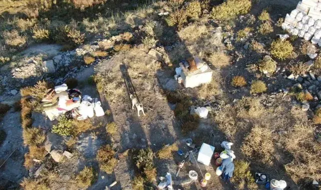 Besicinin çadırının üstünde dron gören Kangal köpeği böyle tepki gösterdi