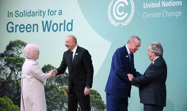Cumhurbaşkanı Erdoğan ve Emine Erdoğan, BM Genel Sekreteri Guterres ve Azerbaycan Cumhurbaşkanı Aliyev tarafından karşılandı