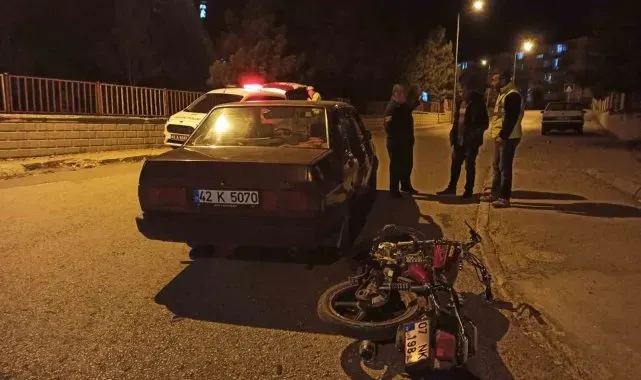 Konya'da motosiklet ile otomobil çarpıştı: 2 yaralı