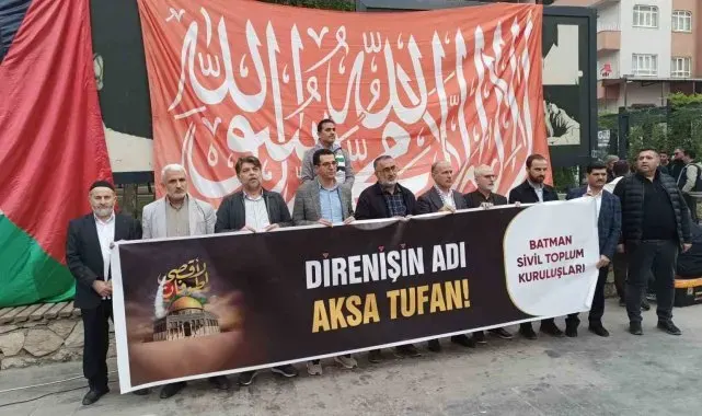 Batman'da sivil toplum kuruluşlarından "Aksa Tufanı" harekâtına destek