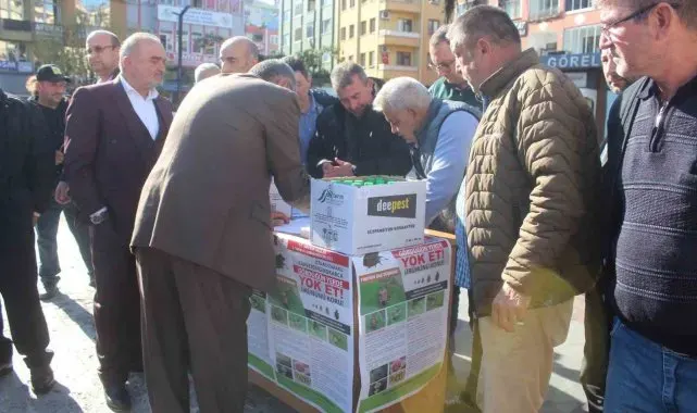 Kahverengi Kokarcayla mücadele için üreticiye ilaçlama makinesi dağıtıldı