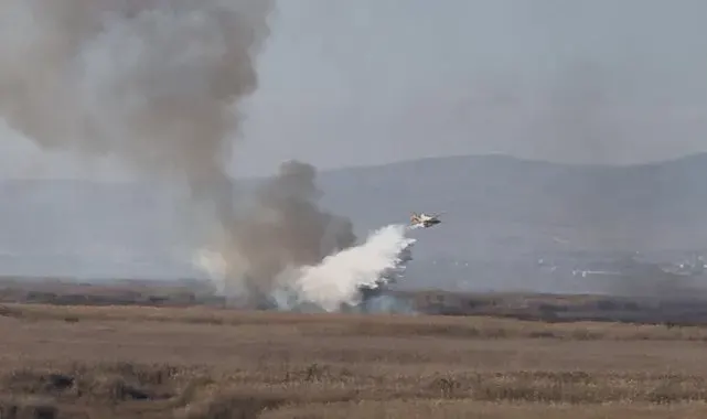 Eber Gölü'ndeki yangın havadan yapılan müdahaleyle söndürüldü