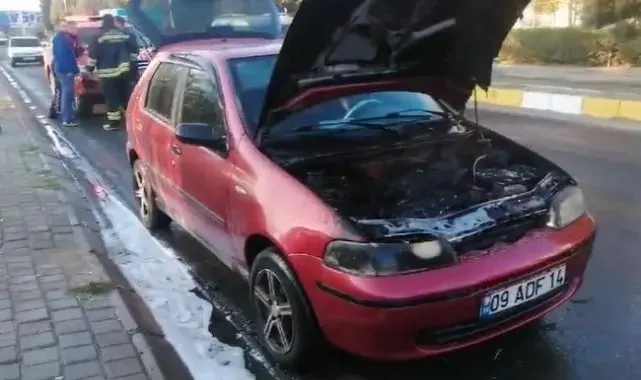 Aydın'da otomobil yangını