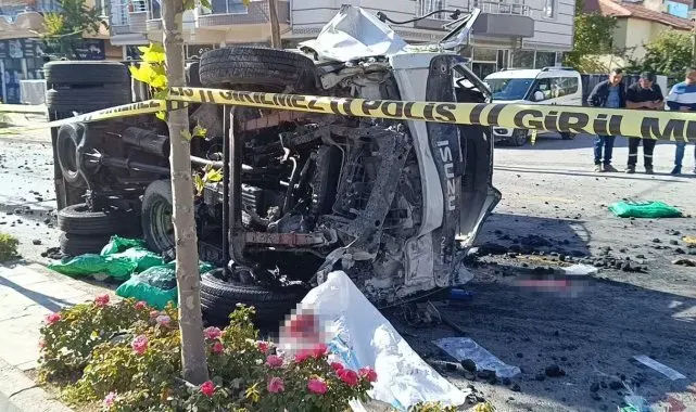 Freni patlayan kamyonet dehşeti kamerada