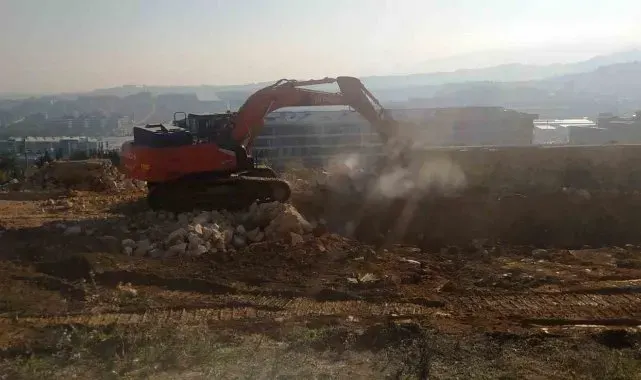 Yalova'da çöken hastane yolunda yapım çalışmaları başladı