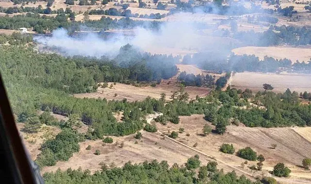 Harmancık'ta orman dışı alanda başlayan yangına ekipler müdahale ediyor
