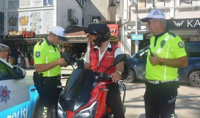 Ordu'da motosiklet ve otomobil sürücülerine eş zamanlı denetim