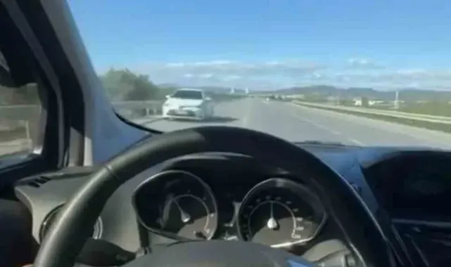 Otobanda ters yönden ilerledi, kaza böyle teğet geçti